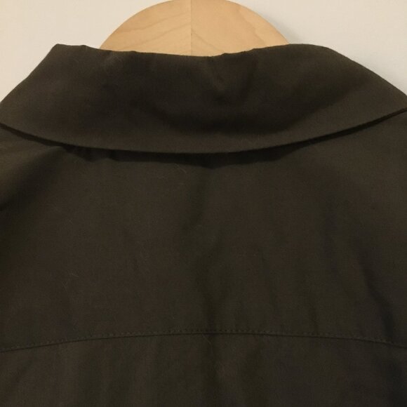 le chateau Brown Ruch Sleeve Button Down Blouse - Picture 6 of 13